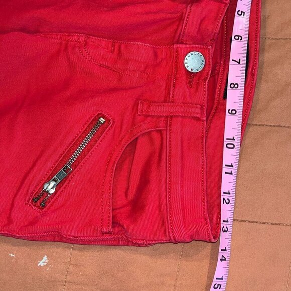 Rock & Republic Womens Red Skinny Jeans With Zipper Pockets Size 4 - Picture 6 of 12